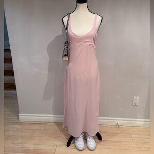Versatile Highlife Collective Light Pink Maxi Slip Dress with Slits